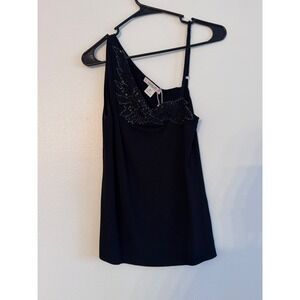 Vintage Beaded Black Tank Top